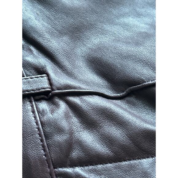 VINCE Burgundy Lamb Leather pant front seam sz 0 See measurements 29 X26 lined - Picture 16 of 16